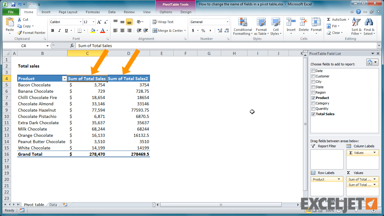 How To Add Values To Rows In Pivot Table Printable Templates